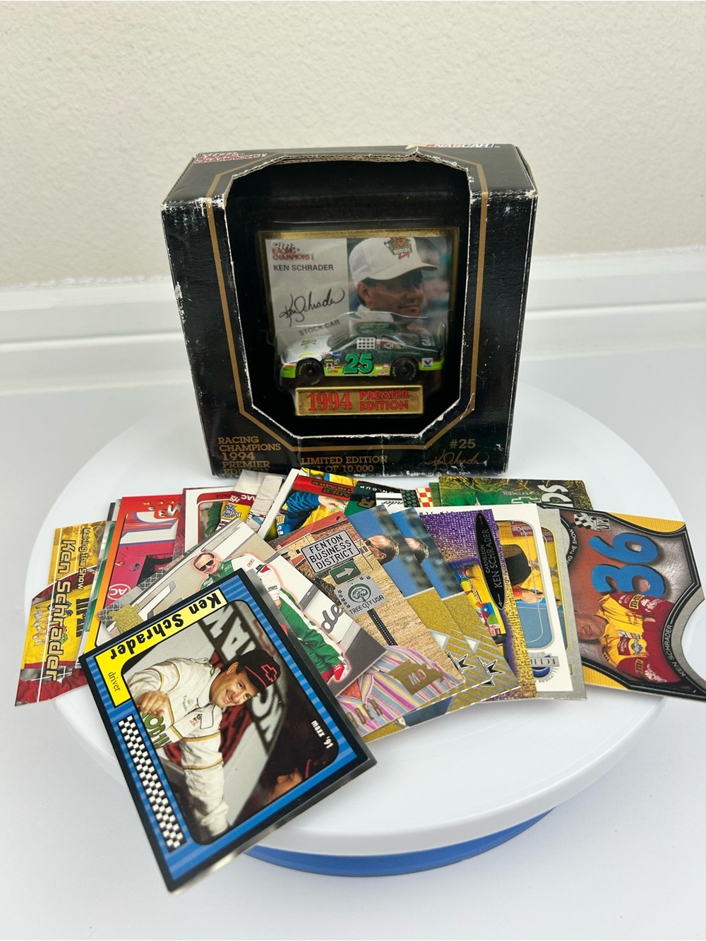 Racing Champions 1994 Ken Schrader #25 Premier Edition Diecast + 33 Cards